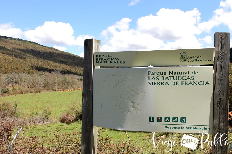 Límite del parque natural de Las Batuecas Sierra de Francia