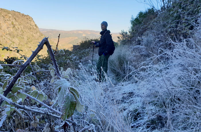 Cencellada en el sendero de regreso Arribes del Duero senderismo