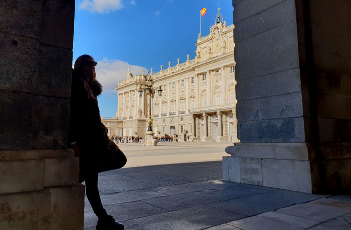 Estefanía, antes de entrar al Palacio Real de Madrid