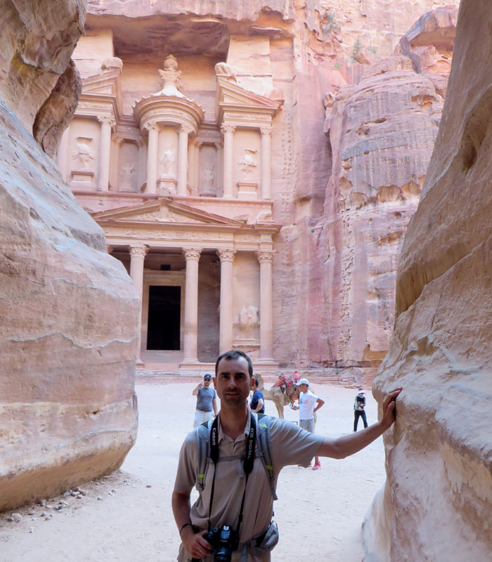 En el Siq frente al Tesoro que ver en Petra