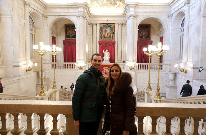 Durante la visita al Palacio Real de Madrid