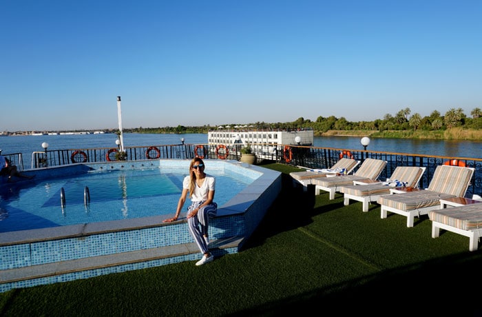 La piscina de nuestro crucero por el Nilo