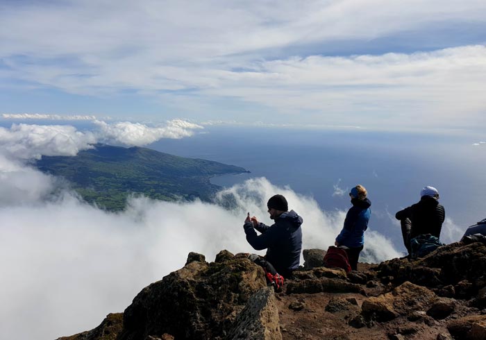 Panorámica del este de la isla de Pico desde el 'Piquinho'