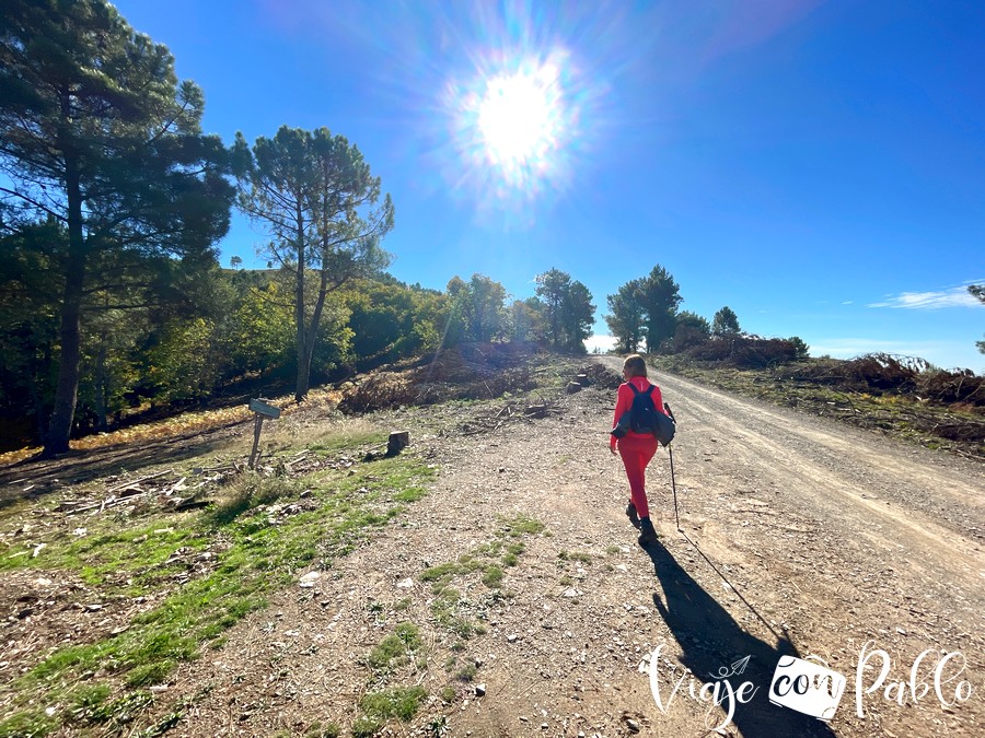 Sendero a la izquierda para descender hasta el Chorrituelo de Ovejuela